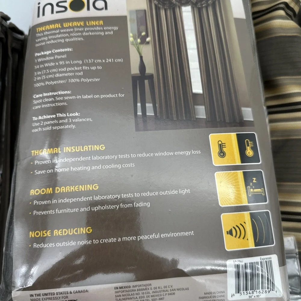 Insola Malibu Espresso Stripe Curtain Panels 3 (95